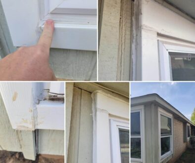 Bad window installation from Powers Remodeling Group. This is the way that a national company left a window installation in Grand Prairie Texas.