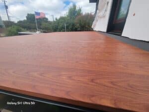 Nexan aluminum decking woodgrain powder coat finish