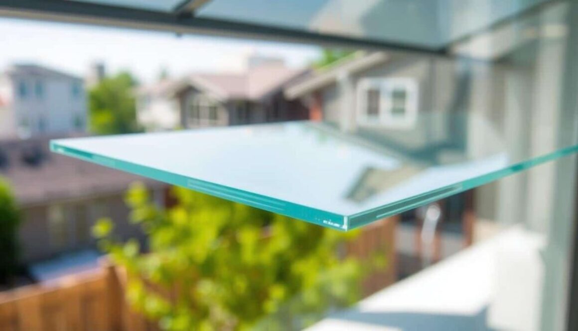 Noise reduction glass. This is a picture showing you the side view and thickness of a piece of modern glass.