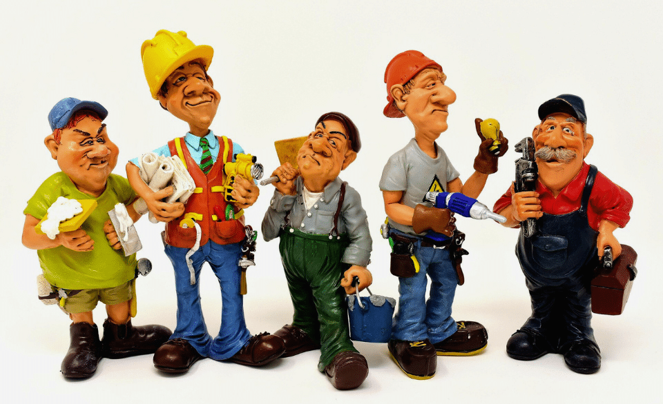 Learning Hub from ProTex Remodeling. This is a group of animated contractors standing next to each other talking about work