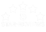 5 Star rating logo with 5 starts arched at the top